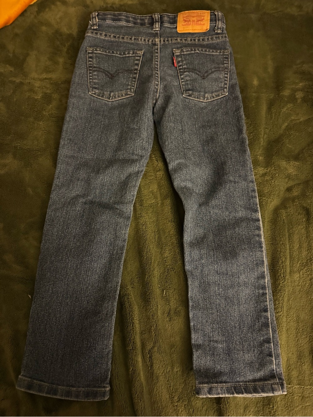 Levi's Kids Dark Blue Straight Leg Jeans with Leather Patch